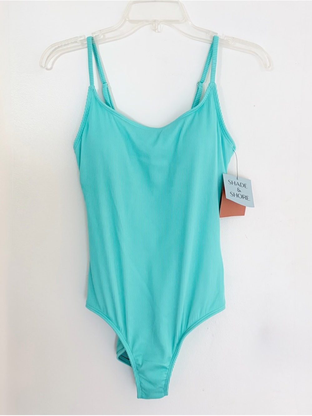 Shade & Shore Ribbed One Piece Swimsuit Size Small (4/6) NWT
